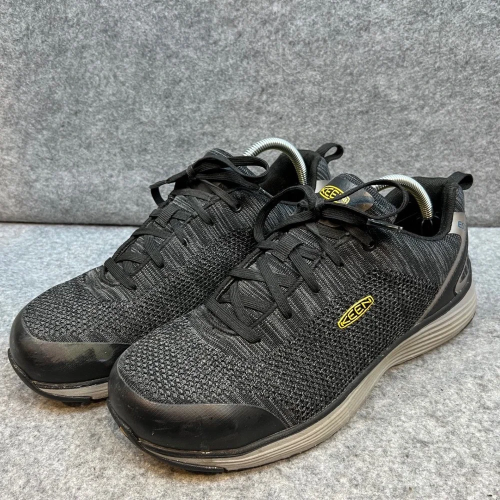 KEEN Mens Black ESD Work Utility Shoes Steel Toe Composite Toe Size 10 D